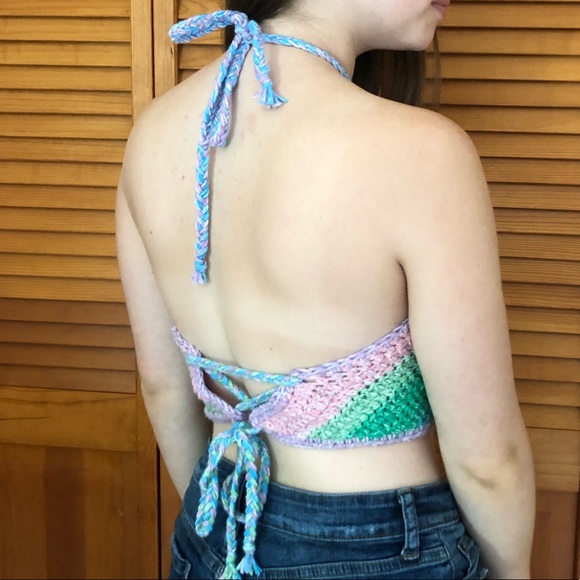 Handmade crochet halter top - Picture 3 of 3